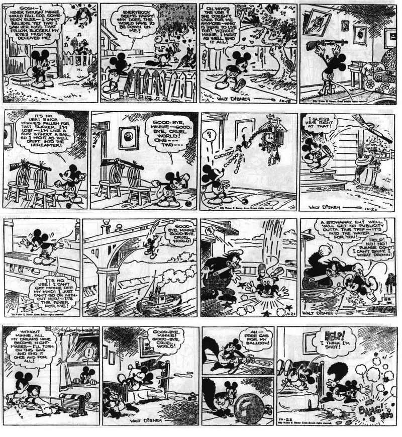 Illustration for article titled Back in the day, Mickey Mouse attempted suicide and fought opium smugglers
